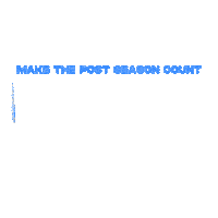 Text gif. Solid blue text reads "Make the post season count," then joined by big industrial letters that read "Get, the, W," and finally, blue letters, underlined for emphasis, "with Warnock."