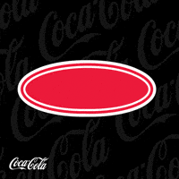 Sponsored gif. A sticker with the word "Música" in Coca-Cola colors, white letters on a red background, wiggles gently. A flash of light passes over the sticker. Gray Coca-Cola logos float by in the background, and a white Coca-Cola logo is in the lower left corner. 