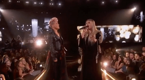 kelly clarkson pink GIF by AMAs