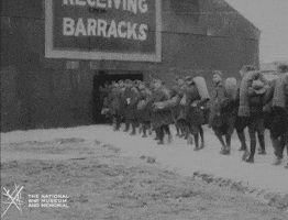 NationalWWIMuseum black and white military footage soldiers GIF