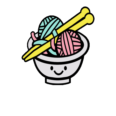 Ramen Knitting Sticker by Nerd Bird Makery