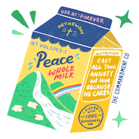 thecommandmentco peace milk anxiety cares Sticker