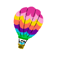 Hot Air Balloon Rainbow Sticker