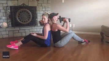 Got Your Back - Friends Team Up for 'Wine Workout'