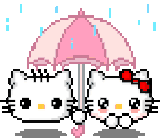 Raining Hello Kitty Sticker