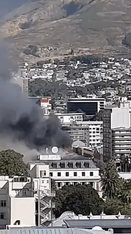 Firefighters Battle Flames at Cape Town Parliament Building After Blaze Reignites