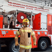Firefighter Fire Truck GIF by Stadinbrankkari
