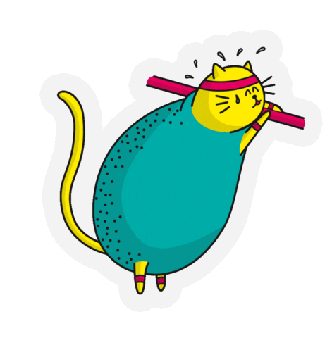 Weight Loss Cat Sticker by KOMMUNIKATION LOHNZICH