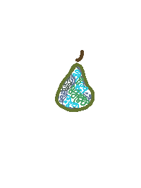 Abstract Art Fruit Sticker