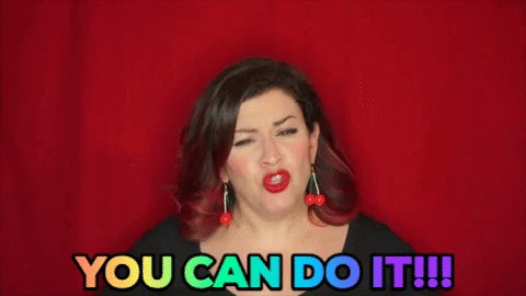 christinegritmon giphygifmaker red you can do it encouragement GIF