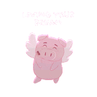 Happy Flying Pig Sticker by PositivelyPigasus