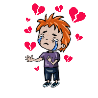 Broken Heart Cry Sticker