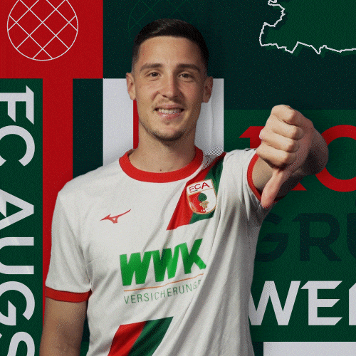 Football Thumbs Down GIF by FC Augsburg 1907
