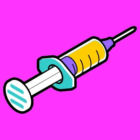 Animated vaccine syringe