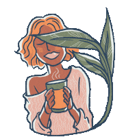 anandaskin happy girl coffee good morning Sticker
