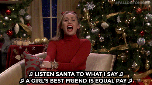 miley cyrus christmas GIF by The Tonight Show Starring Jimmy Fallon