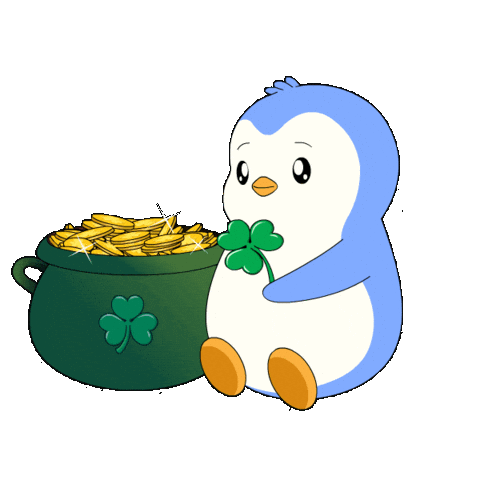 St Patricks Day Good Luck Sticker by Pudgy Penguins
