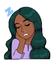 Tired Brown Girl Sticker by anumation