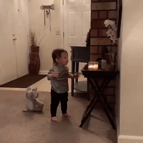 Toddler Irresistibly Drawn to Lit Candle When Dad Says 'Don't Touch!'