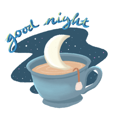 dinidublong giphyupload night sleep tea Sticker