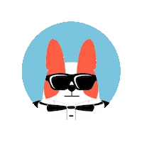 CorgeeSoftware dog sunglasses pet corgi Sticker