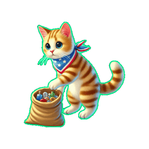 Natur-Clean-up giphygifmaker cat katze cleanup Sticker