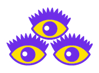 Festival Eyes Sticker by Mighty Hoopla