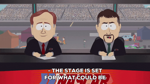 racing reporter GIF by South Park 
