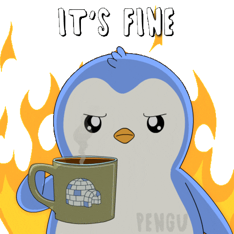 Its Okay Burn Sticker by Pudgy Penguins