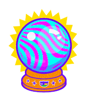 Crystal Ball Summer Sticker by Mighty Hoopla