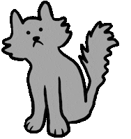 Cat Waiting Sticker by Ruppert Tellac