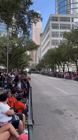 Crowds Line Streets of Houston Ahead of Astros' World Series Parade