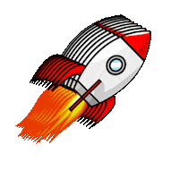 Rocket Spaceship Sticker by Ostrich App