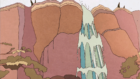 2d animation waterfall GIF by Amanda Bonaiuto