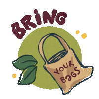 meirha green bag sustainable sustainability Sticker
