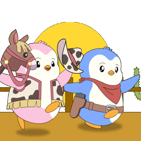 Happy Wild West Sticker by Pudgy Penguins