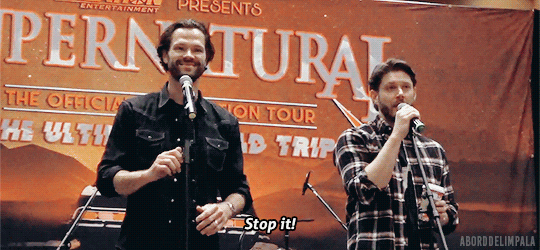 aborddelimpala giphyupload jensen ackles stop it jared padalecki GIF