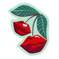 batiste_es red flower hair lips Sticker