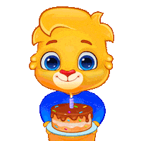 Excited Birthday Cake Sticker by Lucas and Friends by RV AppStudios