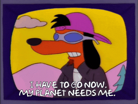 [Poochie dies on the way to his home planet GIF]