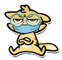 Sick Mask Sticker by Créu Cat