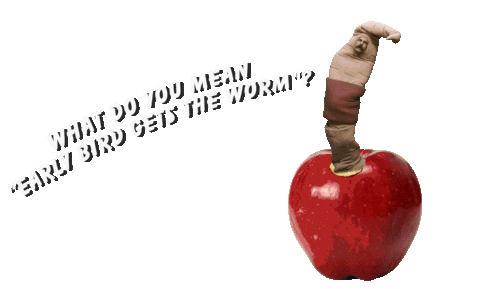 Get Up Worm Sticker by Sethward