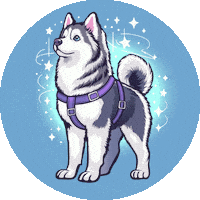 Hund Schlittenhund Sticker by 4fluffy.shop