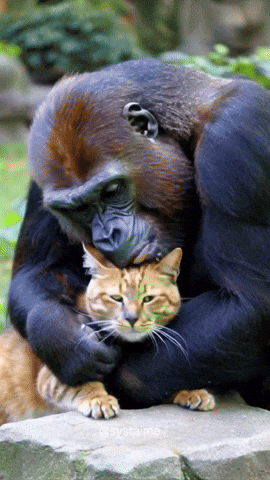 Cat Gorilla GIF by systaime