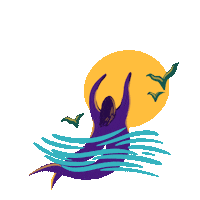 Sonaksha illustration sun swimming floating Sticker