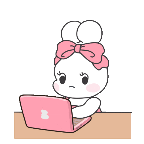 happyyoni work tired adorable bunny Sticker