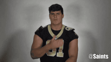 Saints Football Thinking GIF by New Orleans Saints
