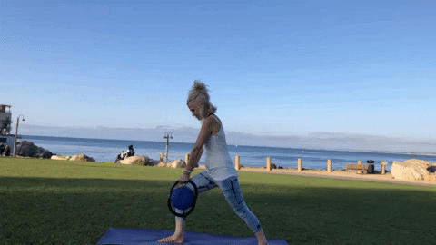koreball 1 arm dumbbell row GIF