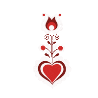 Heart Flowers Sticker