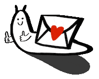 Postsnailpress thumbsup stamp snail envelope Sticker